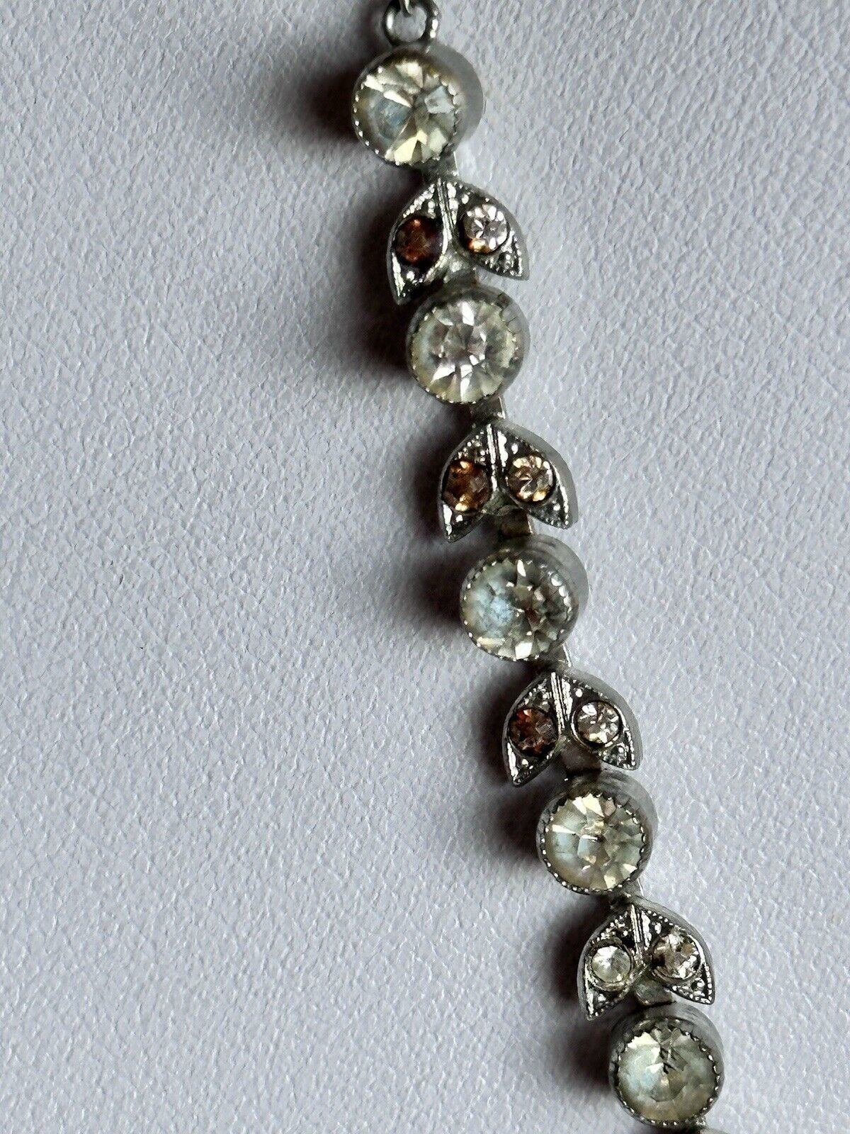 Vintage Old Glass Crystal Droplet Necklace