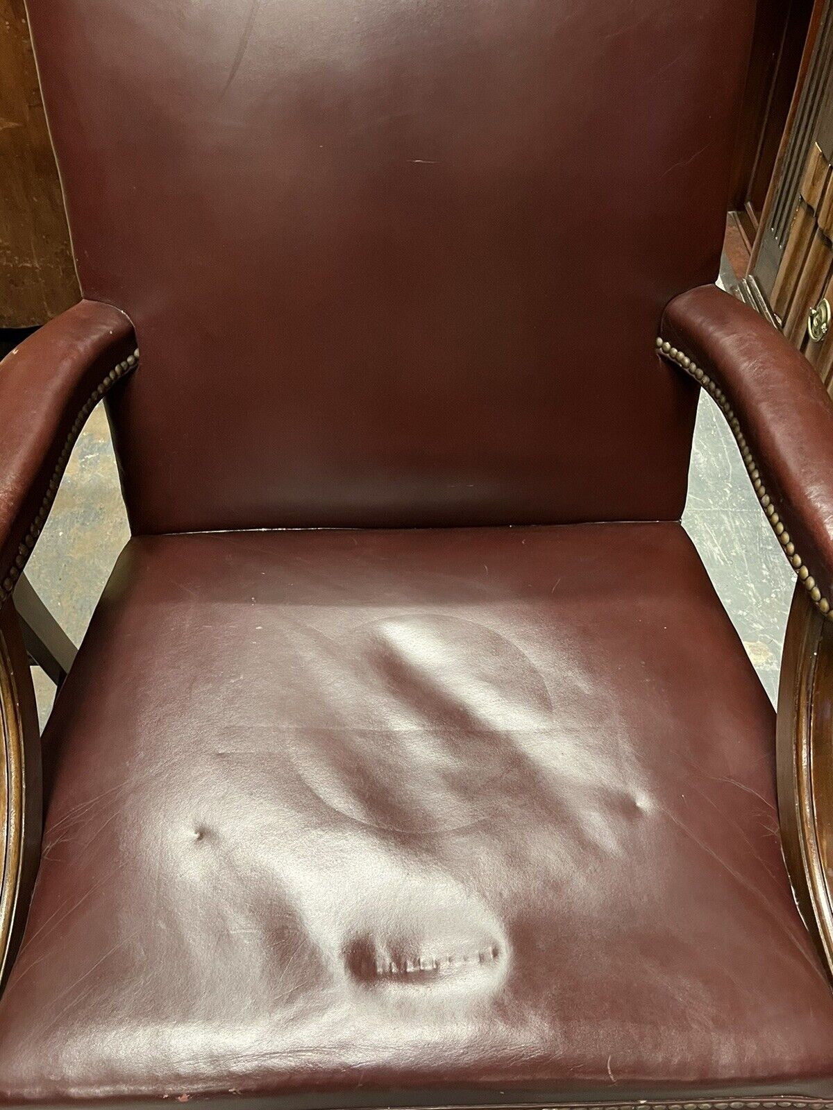 Gainsborough Burgundy Leather Armchairs, Mahogany Frames, Superb Quality
