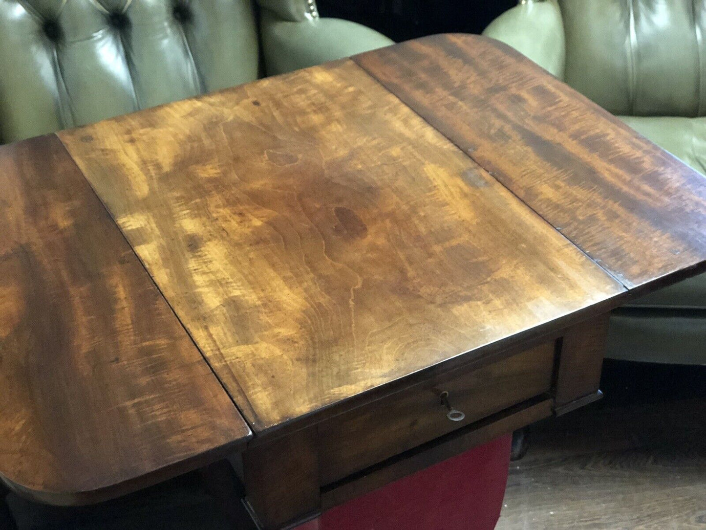 Antique Regency Mahogany Sewing Table / Workbox