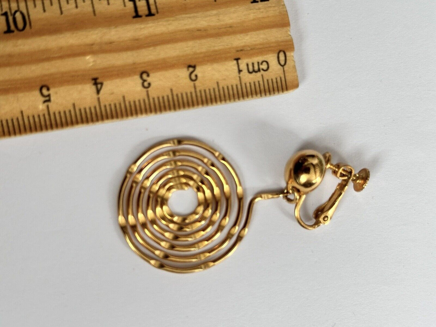 Vintage Napier Screwback Clip On Swirl Dangle Earrings