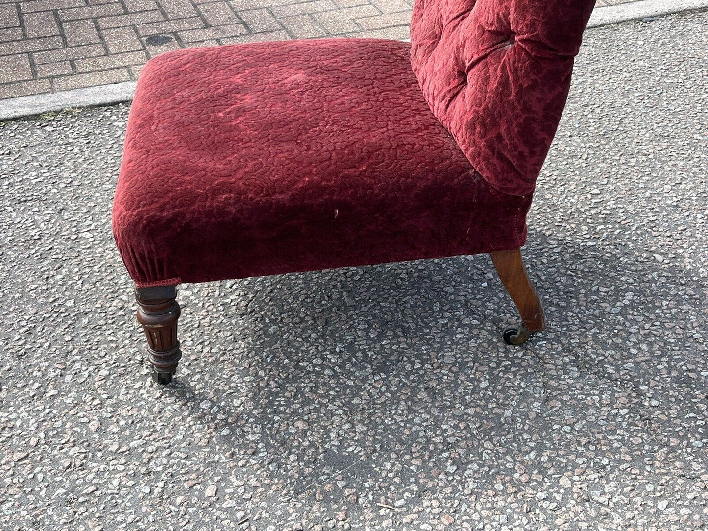 Victorian Chair/ Stool, On Castors.