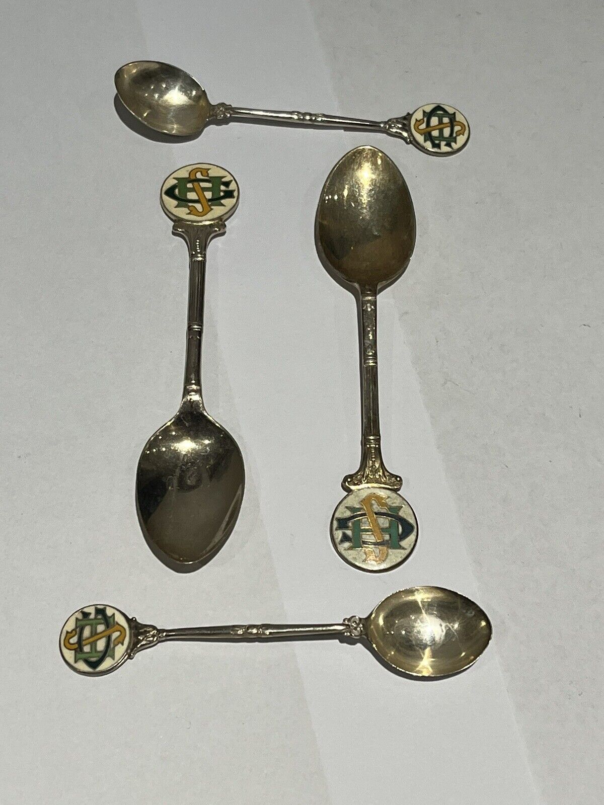 English Hallmarked Silver & Enamel Spoons
