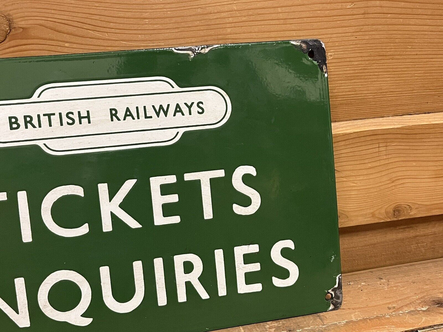 Tickets Enquires Enamel Sign.