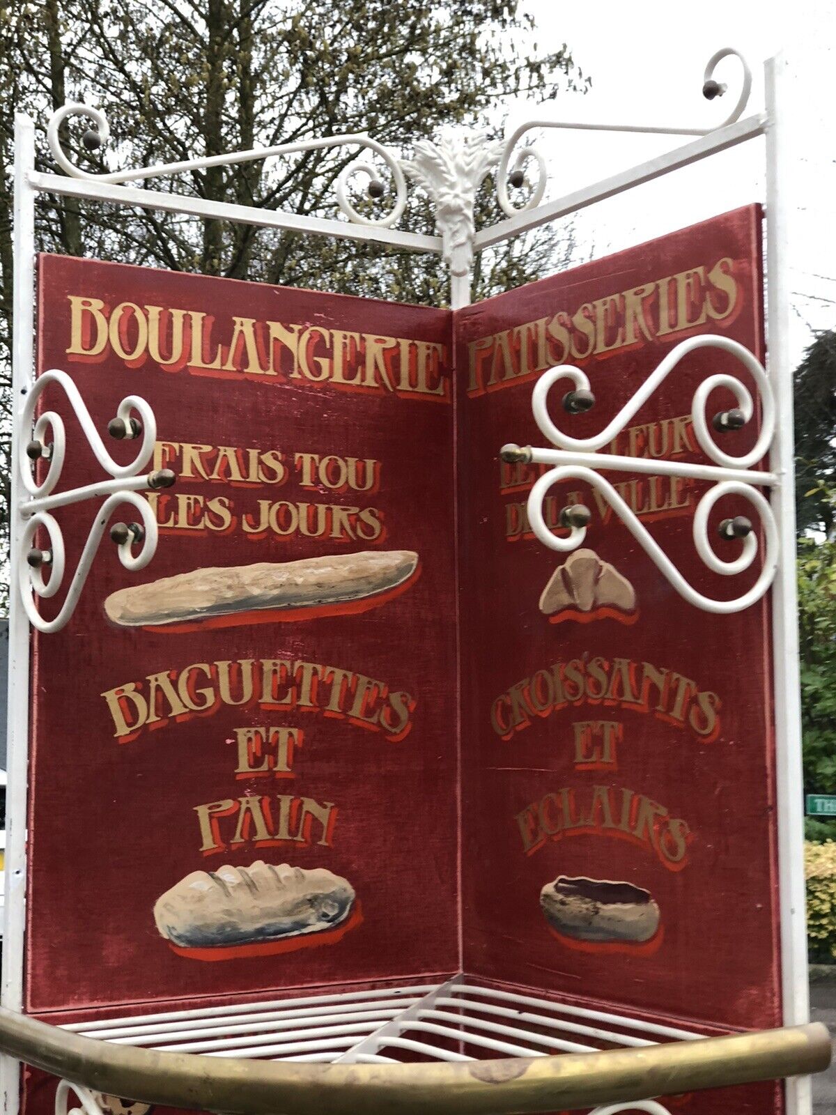 French Bakers Shelves With Hand Painted Decoration.