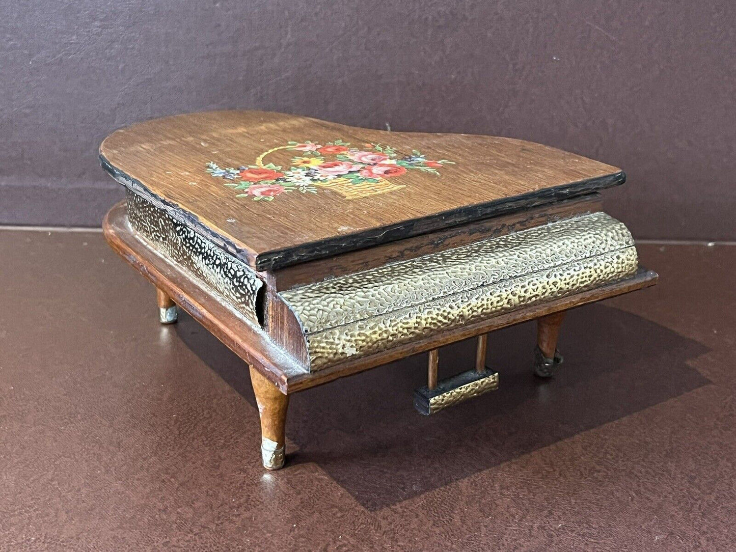 Vintage Musical Jewellery/Tribket Box In The Form Of A Grand Piano