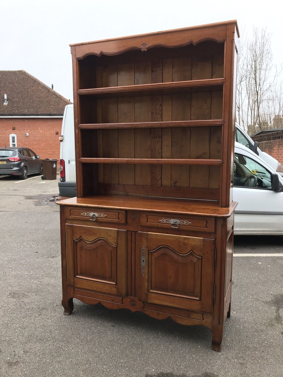 French Walnut Bookcase. Large In Size.