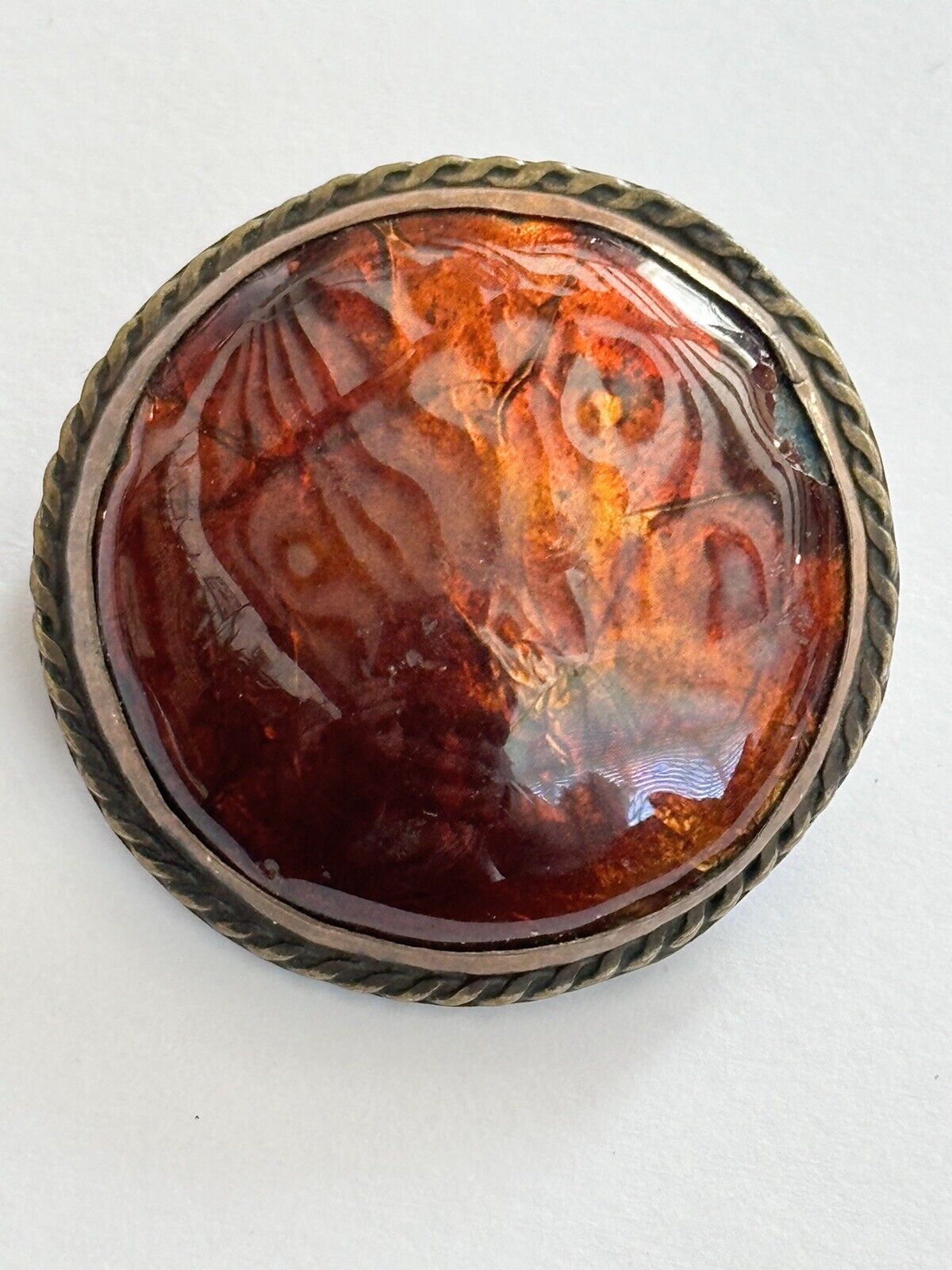 Vintage Antique Enamel Brooch