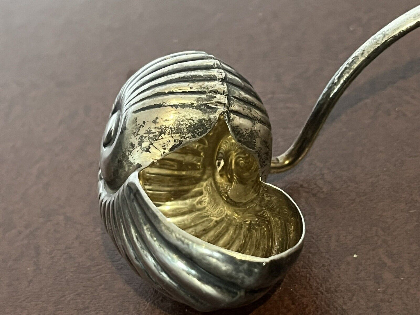 Antique Silver Nautilus Shell Shaped Sugar Sifter