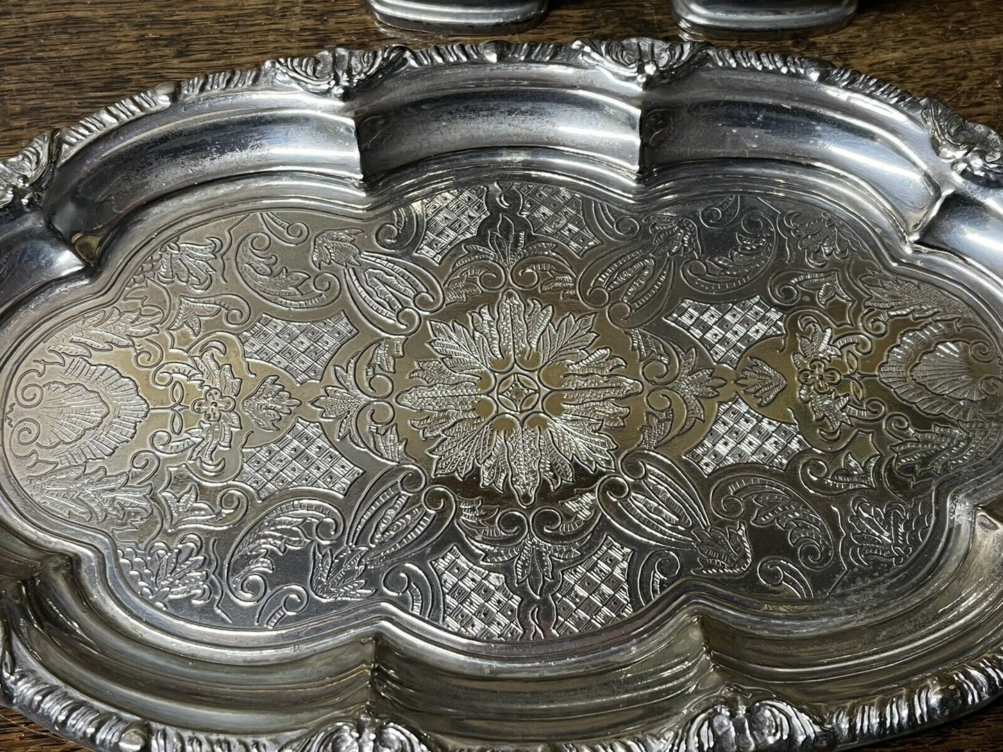 Silver Plate Condiment Set. In Original Box