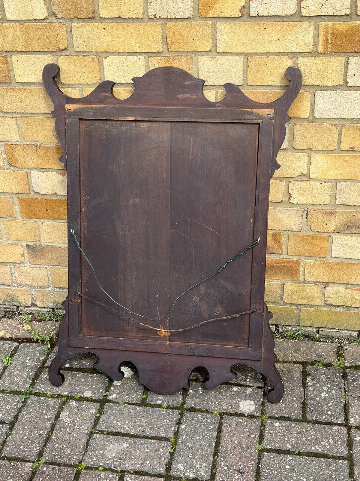 Edwardian Sheraton Revival Inlaid Mahogany Wall Mirror. Bevelled Edge Mirror