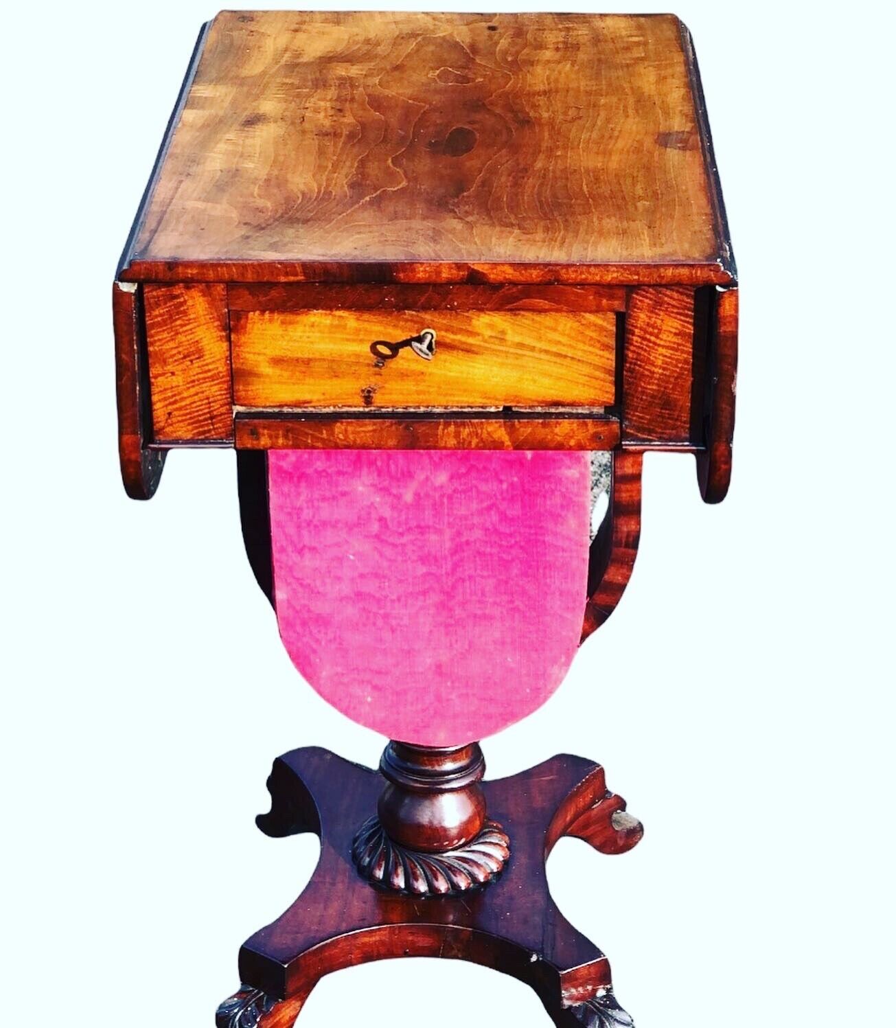 Antique Regency Mahogany Sewing Table / Workbox