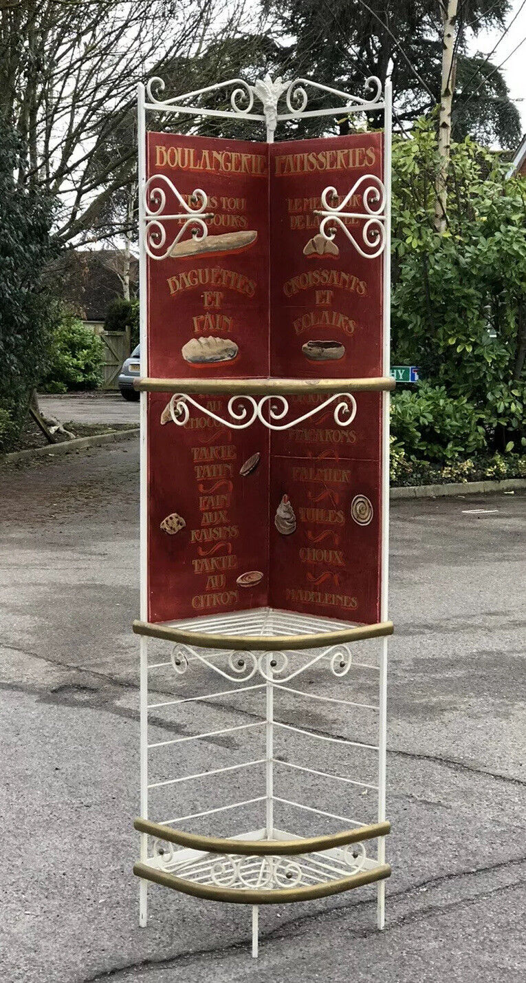 French Bakers Shelves With Hand Painted Decoration.