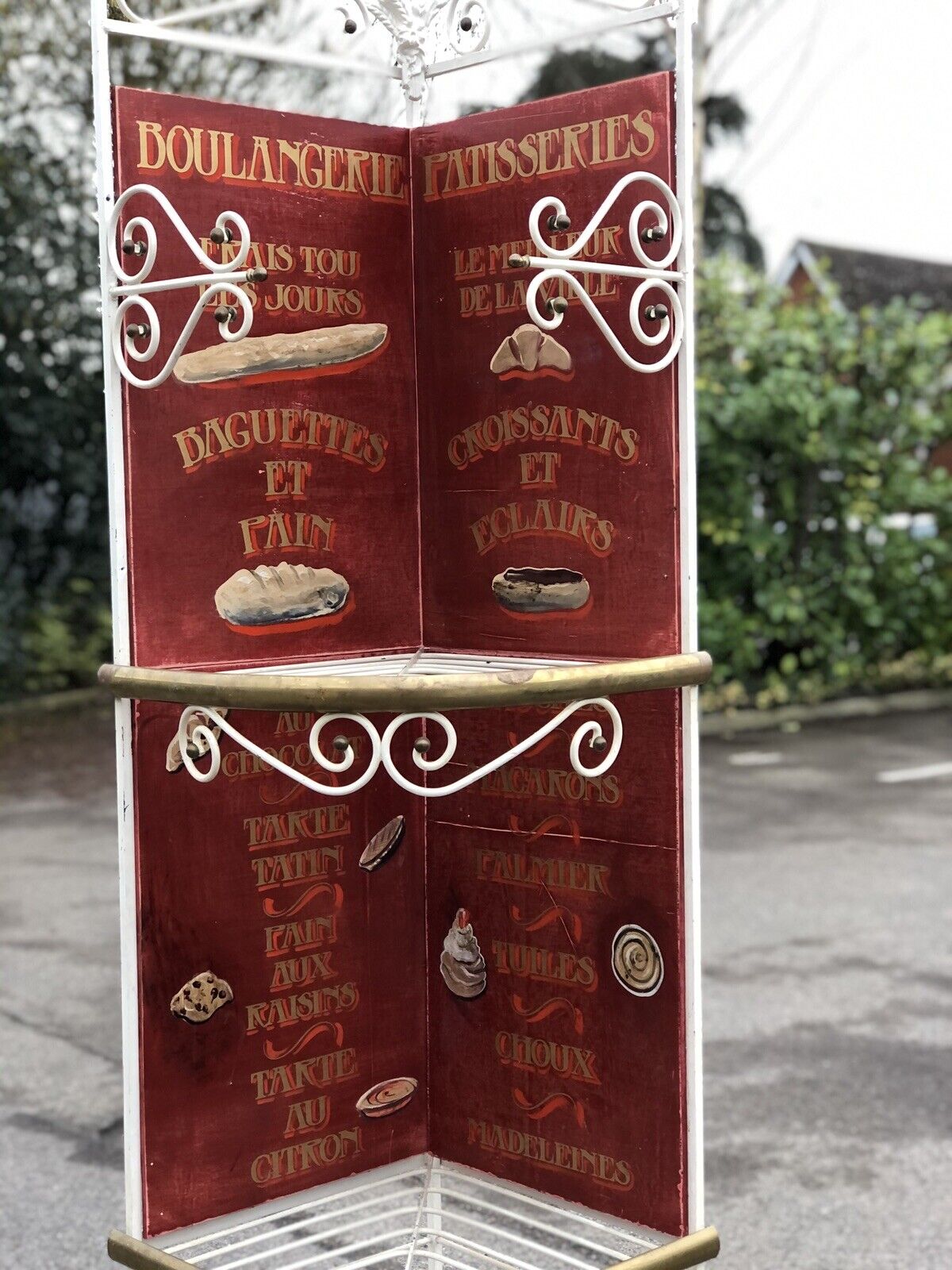 French Bakers Shelves With Hand Painted Decoration.