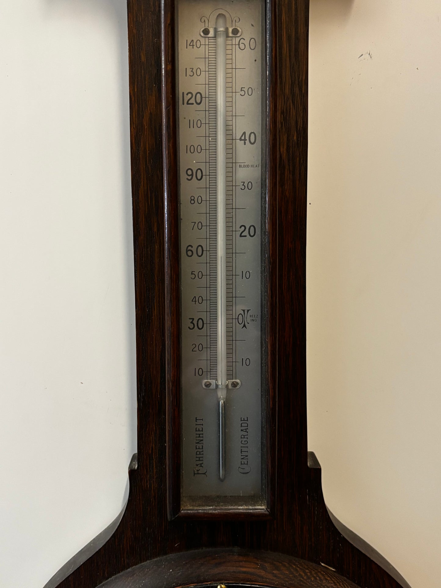 Edwardian Oak Barometer