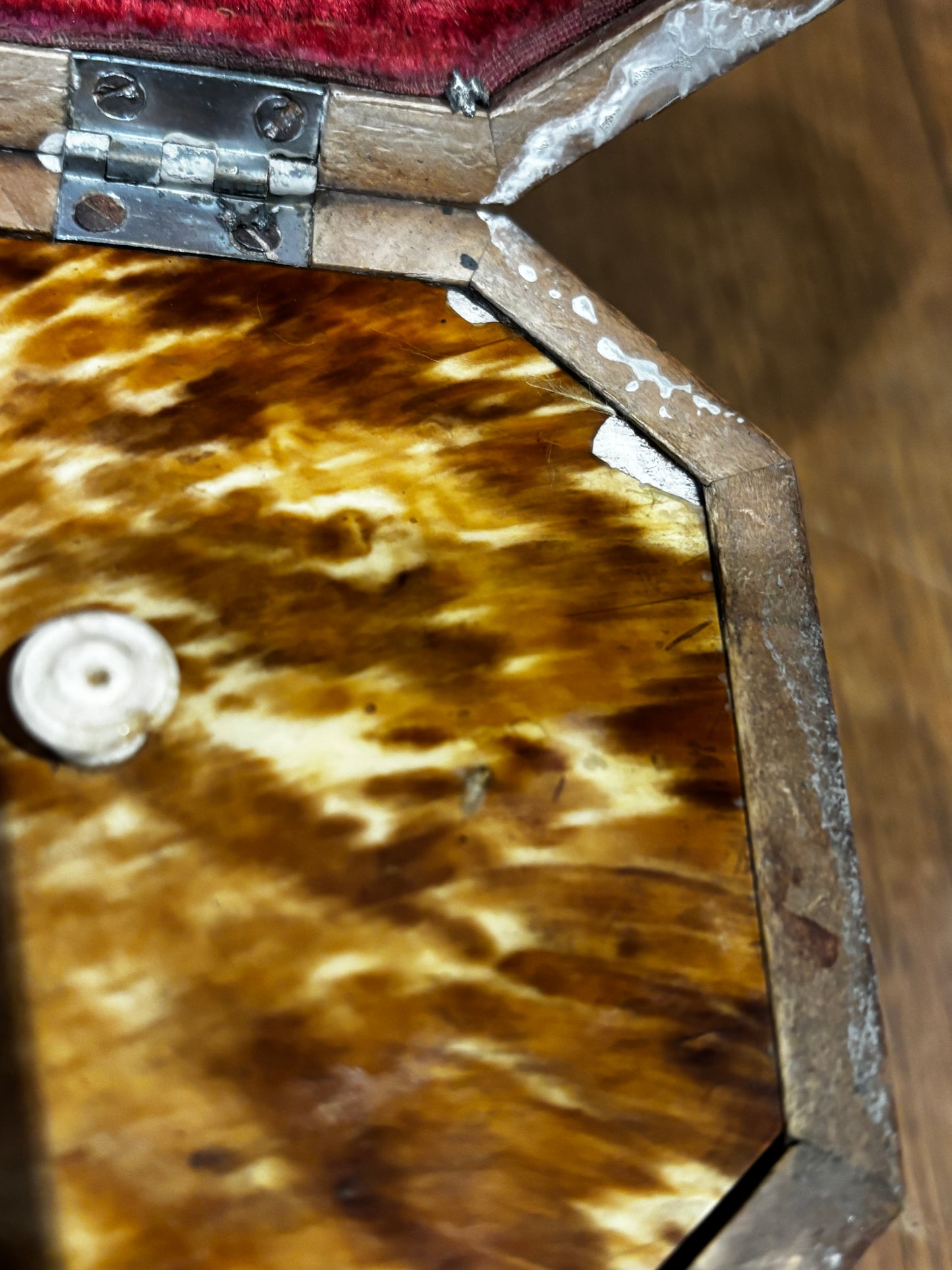 Fine English George III Blonde Tortoiseshell Tea Caddy.