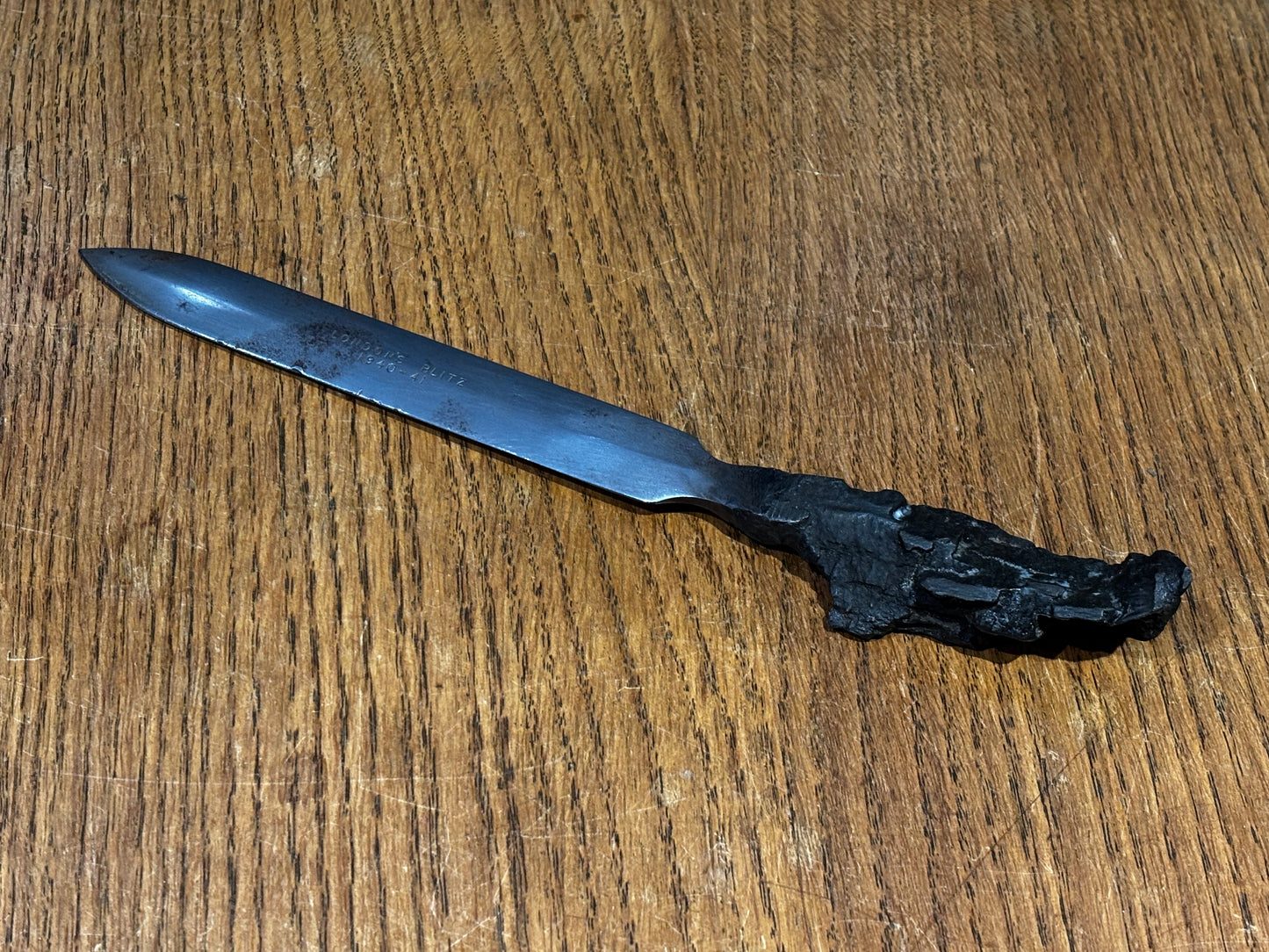 WW2 London Blitz Home Front Large Shrapnel Letter Opener.