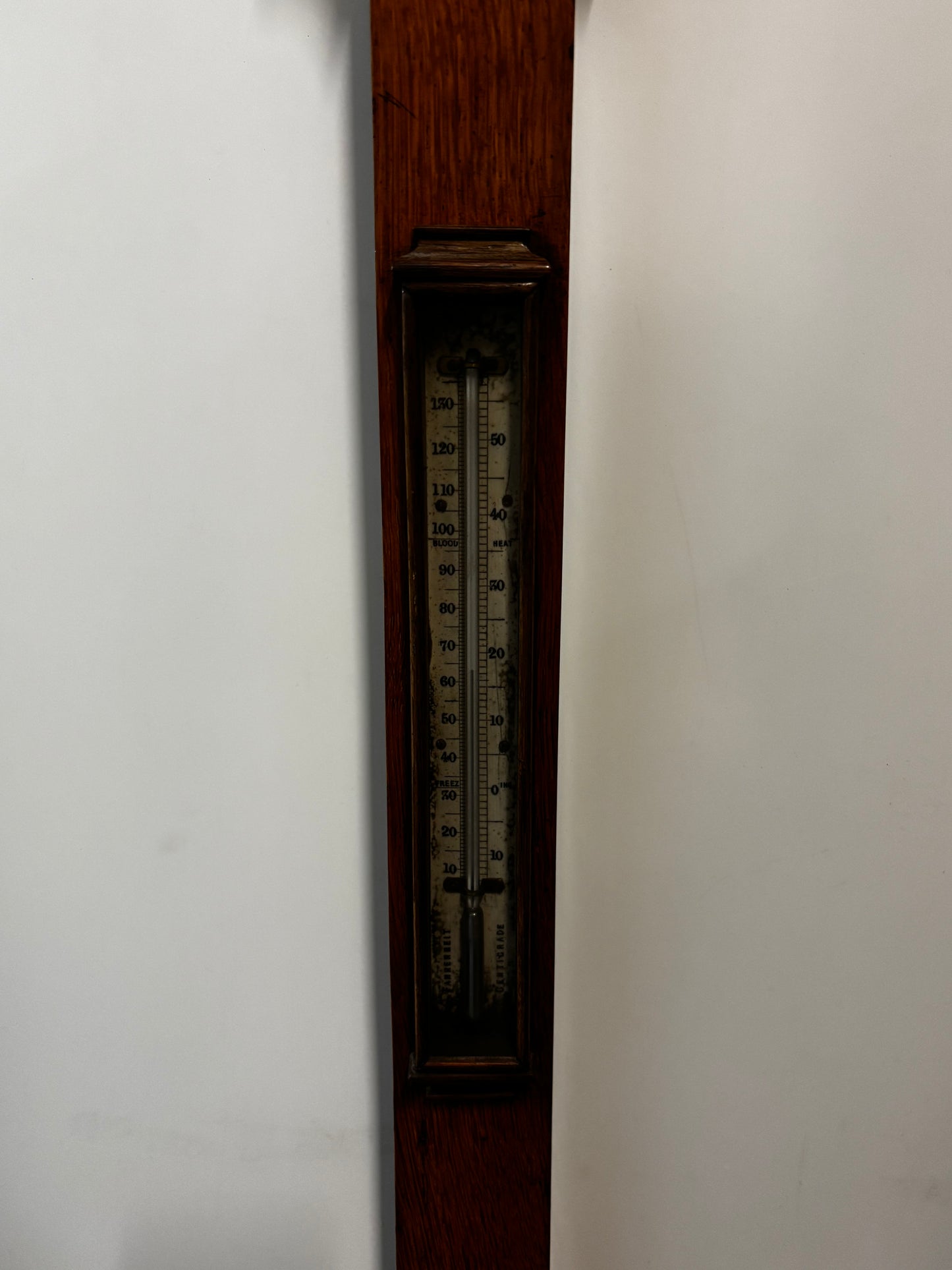 Georgian Oak Stick Barometer by C Baker of High Holborn, London.