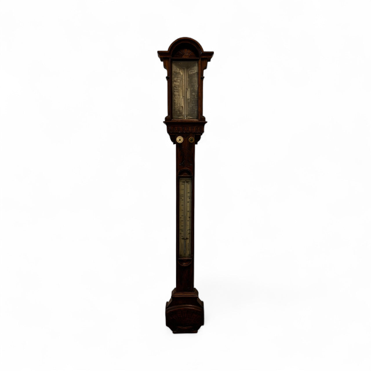 Antique Light Oak Stick Barometer. London maker