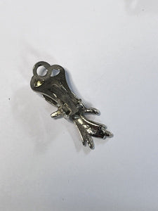 Vintage Silver Tone Marcasite Parrot Clip On Earrings
