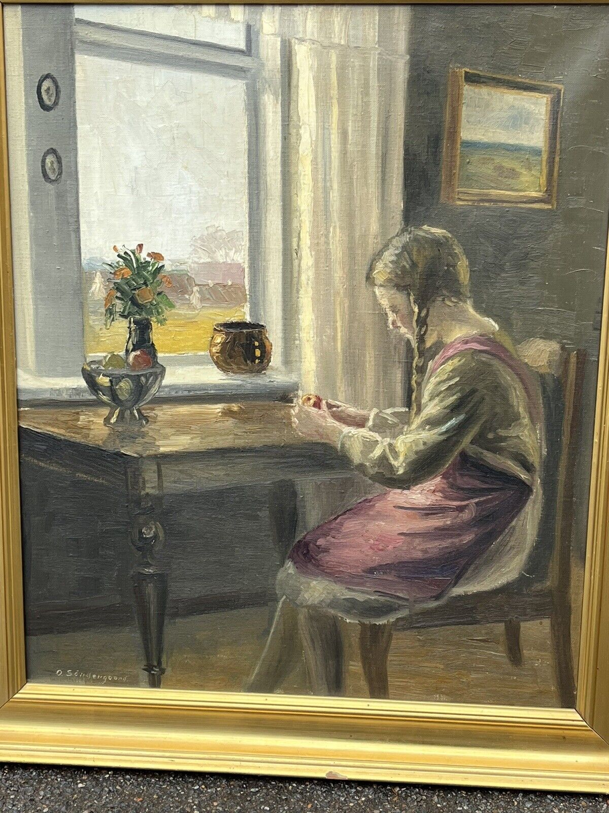Dutch Oil On Canvas, Signed O Sondengoord In Gilt Frame.