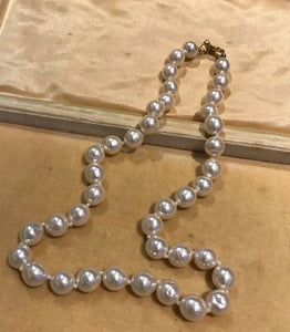 Vintage Faux Pearl Knotted Necklace