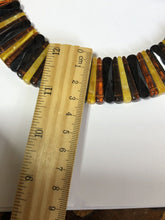 Vintage Lucite Butterscotch Brown Black Collar Statement Necklace