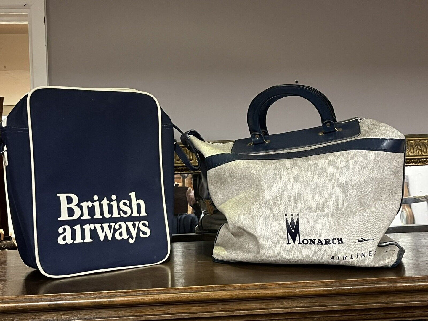 Pair Of Vintage Original Airline Flight Bags