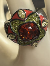 Vintage Designer Guess Orange Stone Gunmetal Ring