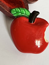 Vintage Lucite Red Apple Brooch