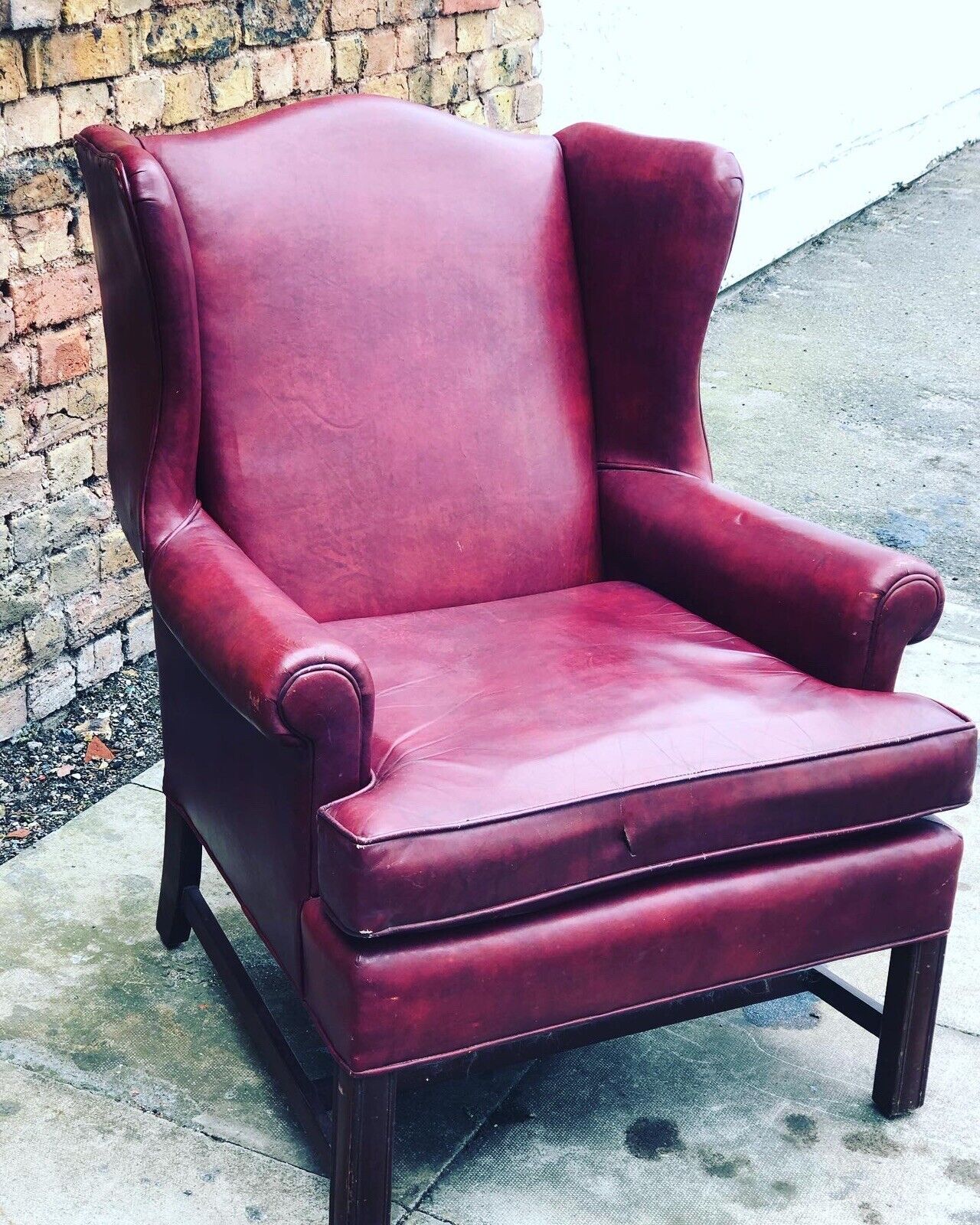 Armchair In Faux Red Leather