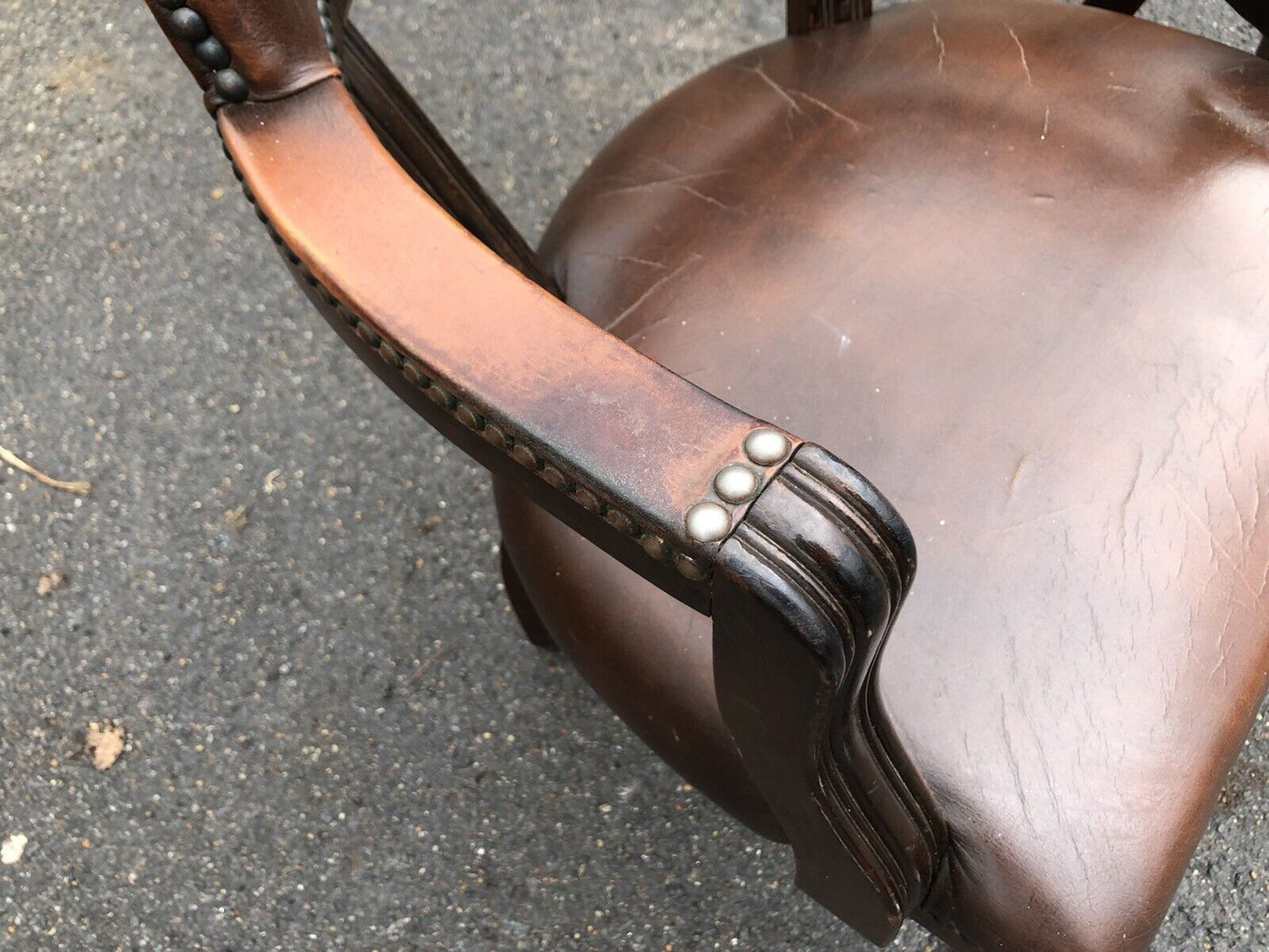 Brown Leather Pair Of Desk Chairs