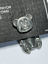 Vintage Pewter Teddy Bear Back Front Pierced Earrings