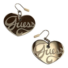 Vintage Guess Signed Heart Drop Earrings