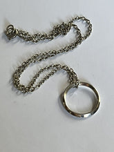 Vintage Hammered Sterling Silver Ring On Chain