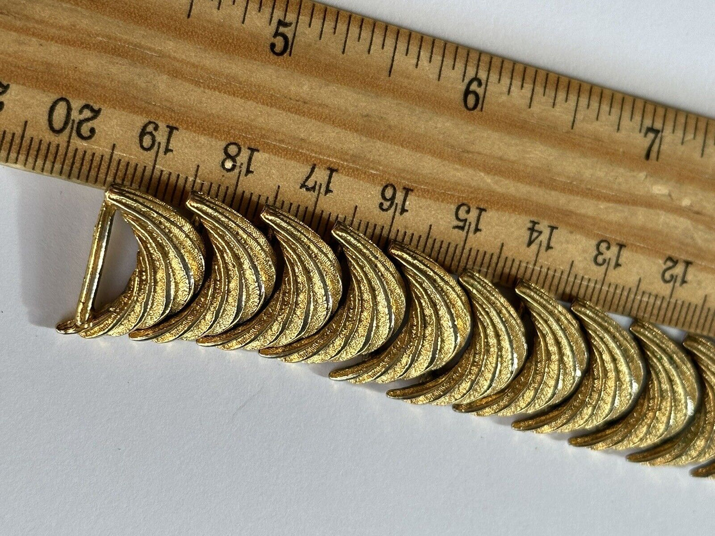 Vintage Gold Tone Half Moon Bracelet