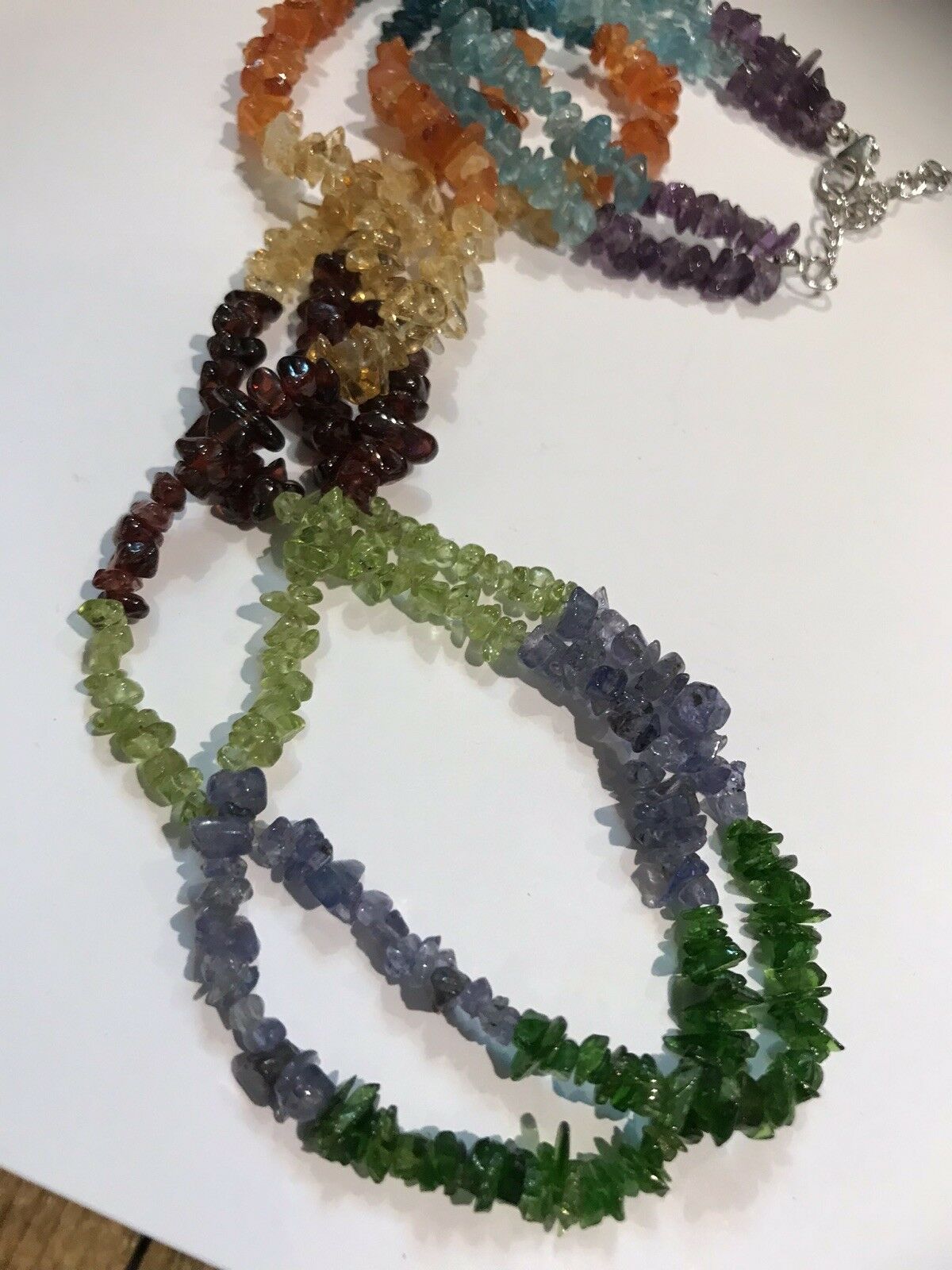 Multi Gemstone Necklace With Silver Clasp