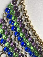 Vintage Glass Bead Statement Waterfall Collar Necklace
