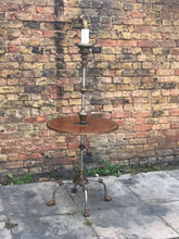 Maitland Smith Industrial Metal & Leather Lamp Table