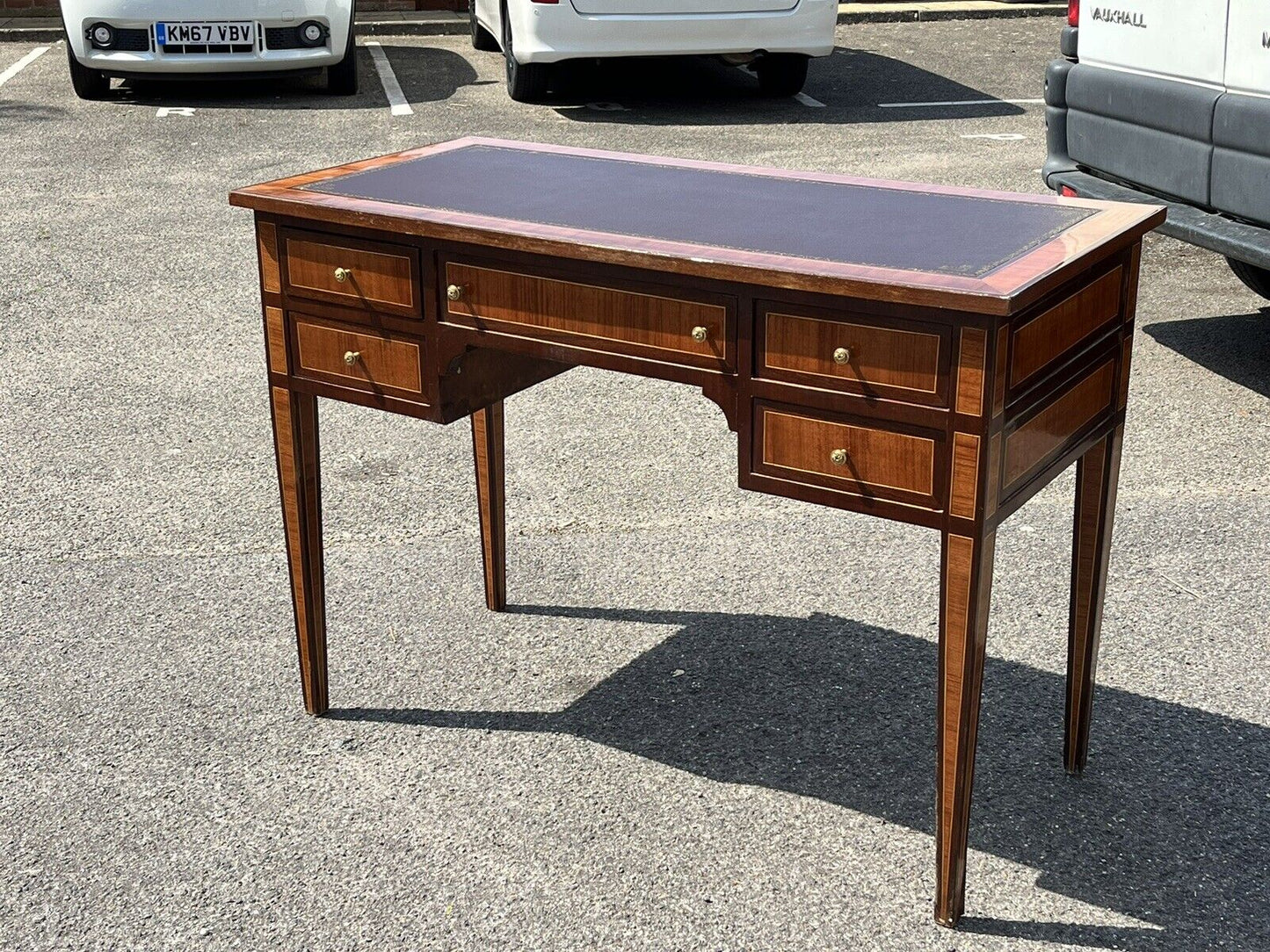 Kingswood Veneer Desk, Elegant, And Impressive. Red Top.