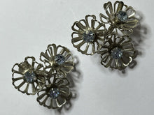 Vintage Coro Silver Tone Blue Stone Screwback Earrings