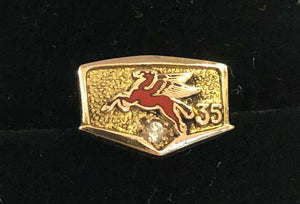 Mobil oil Gold & Diamond Long Service Badge, 35 Years.
