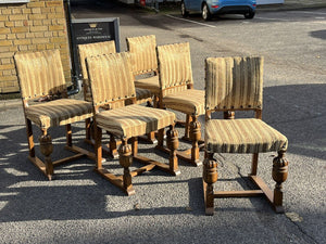 Set Of 6 Oak Dining Chairs