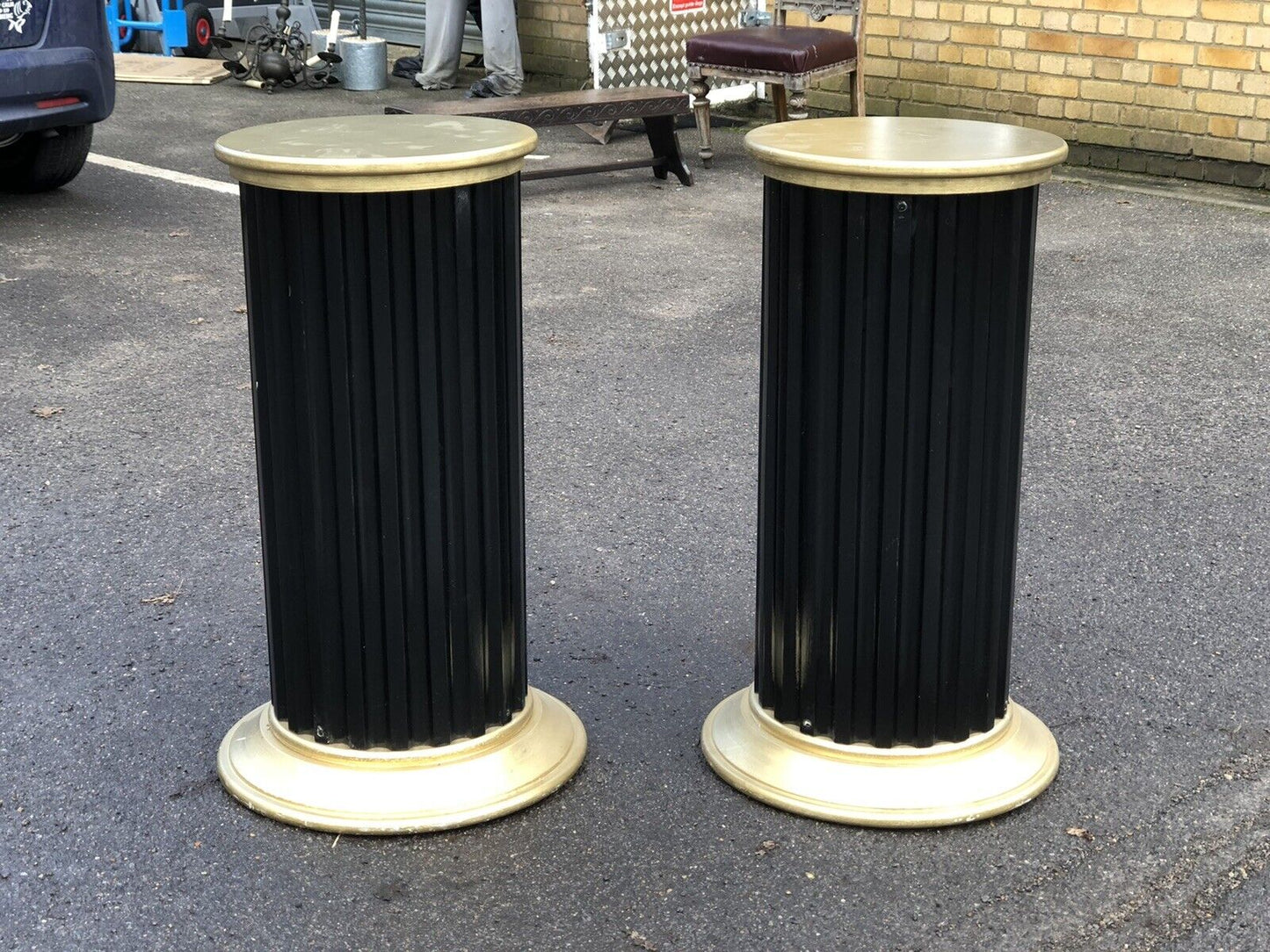 Pair Of Corinthian Columns Display Pedestals