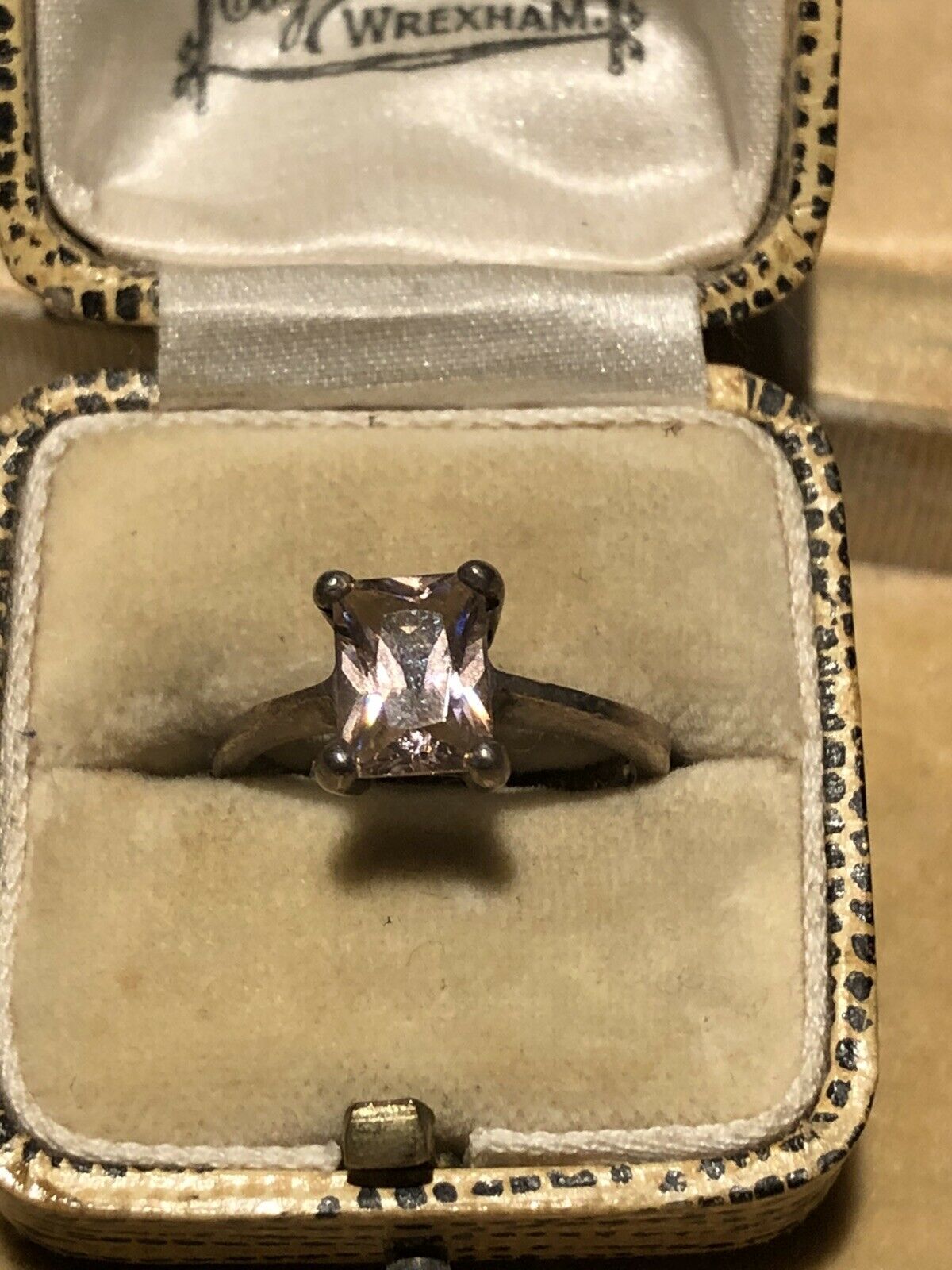 Vintage Silver 925 Pink Quartz Ring Size K
