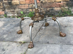 Maitland Smith Industrial Metal & Leather Lamp Table