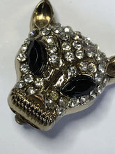 Vintage Jaguar Leopard Diamanté Clip On Earrings