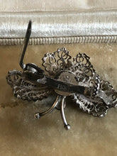 Vintage Butterfly Silver 800 Filigree Brooch