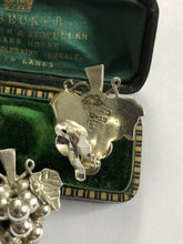 Vintage Silver Taxco Mexico Grape Clip On Earrings