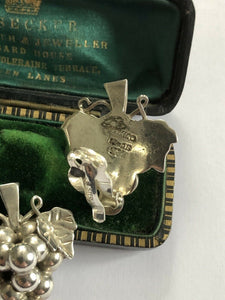 Vintage Silver Taxco Mexico Grape Clip On Earrings