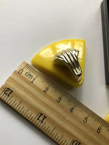 Vintage Yellow And Gold Tone Clip On Earrings